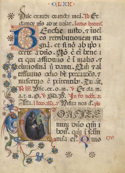 Initial C- Saint Benedict Blessing Maurus by Unbekannt Unbekannt